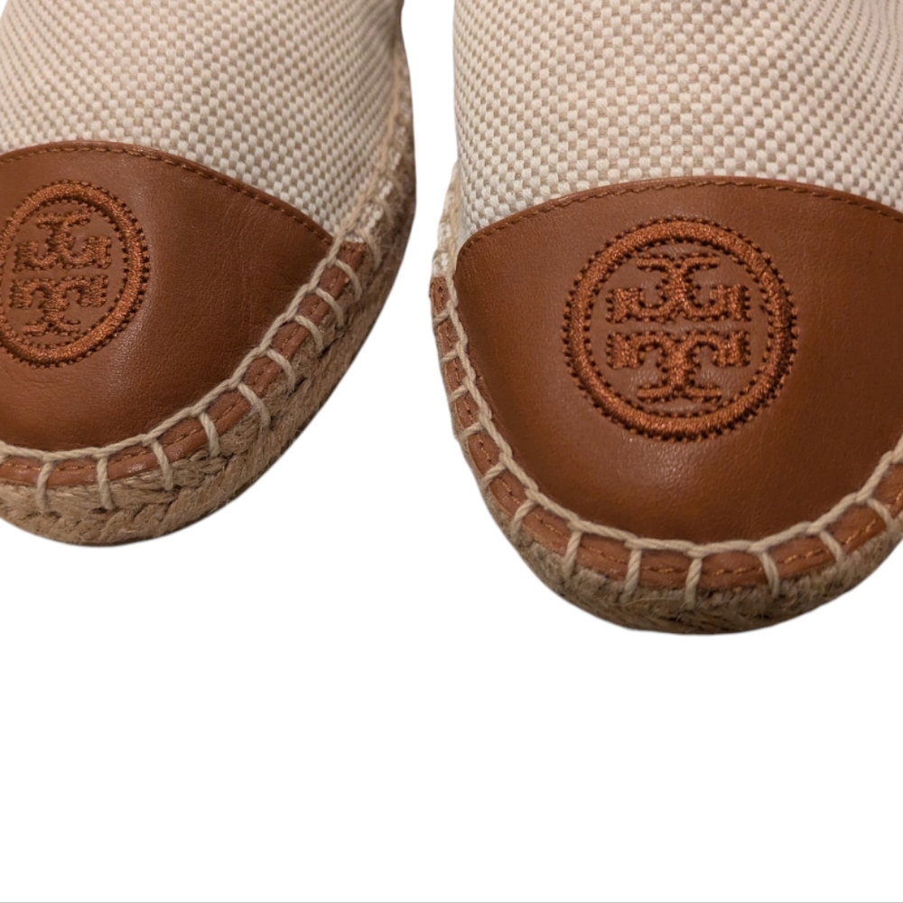 Tory Burch Colorblock Natural Tan Espadrille Flats Women's Size 9.5 NWOT - Picture 12 of 17